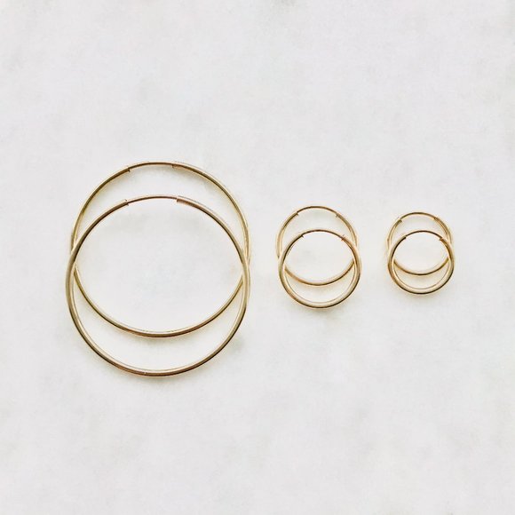 14K gold-filled hoop earrings - Picture 1 of 2
